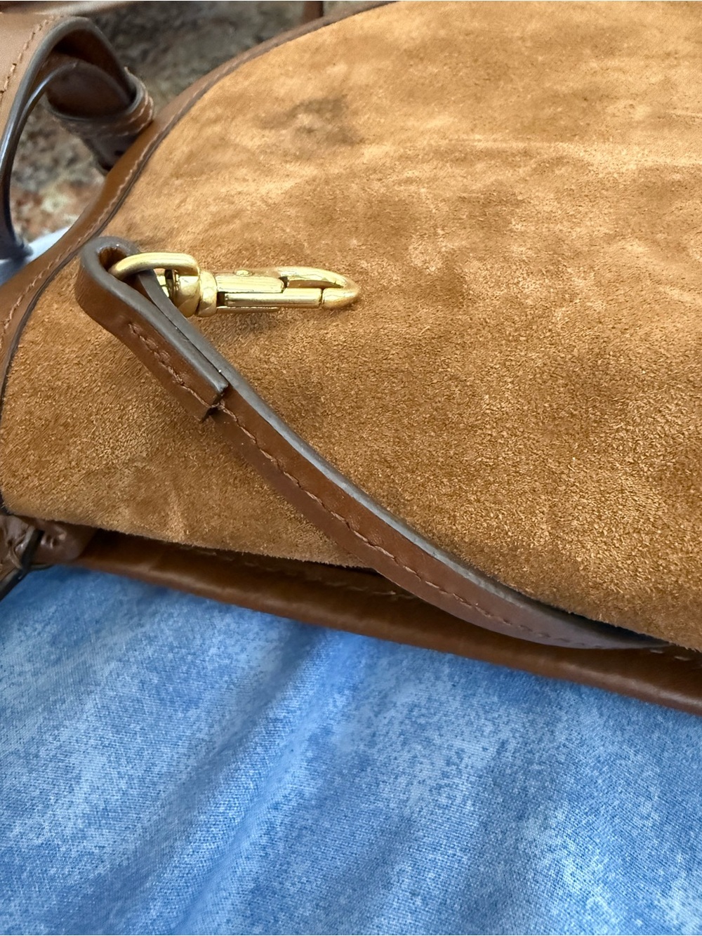 Michael Kors Brown Suede Crossbody Bag with Leather Trim - Picture 6 of 6